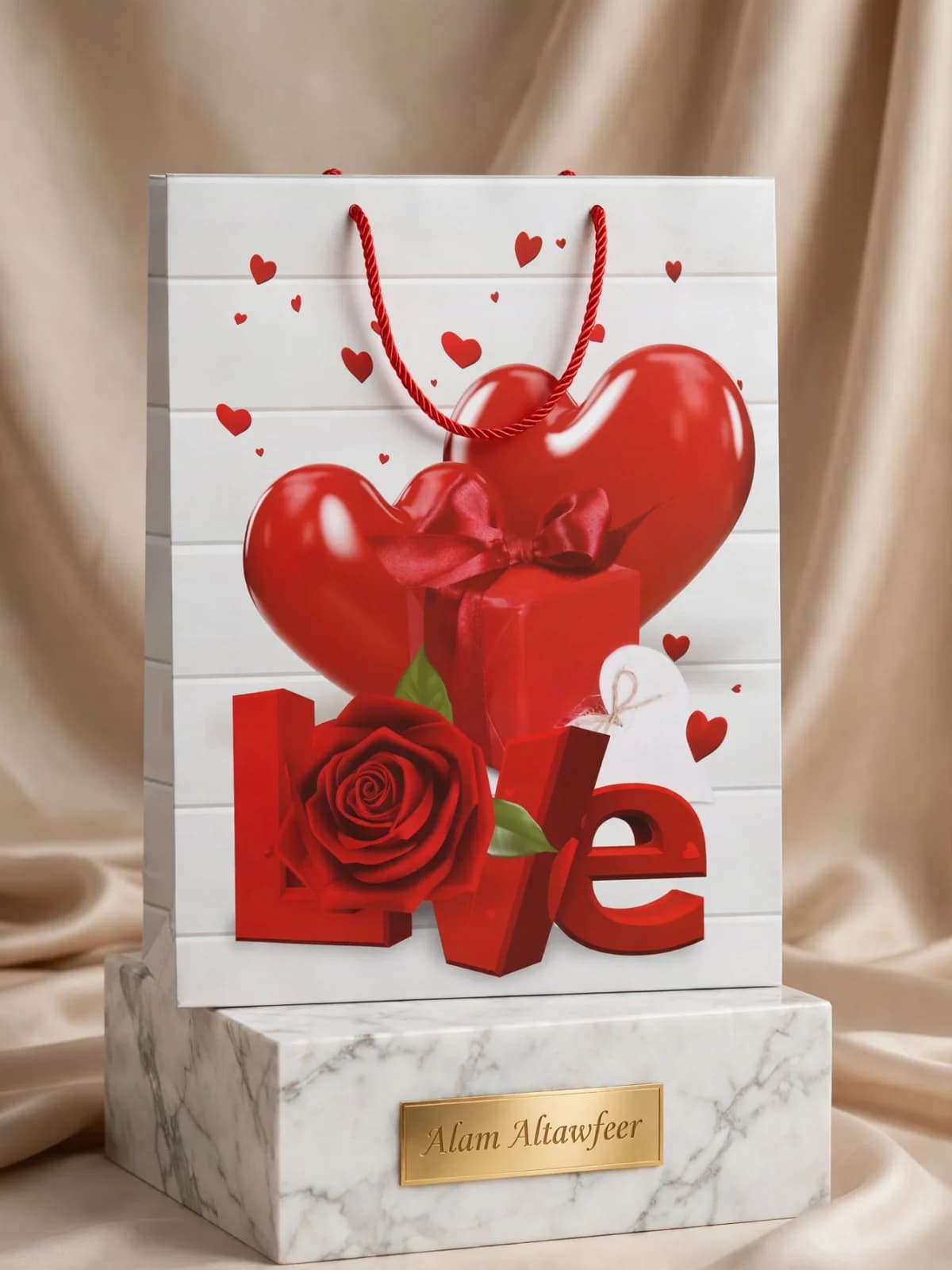 كيس هدايا LOVE أحمر 2