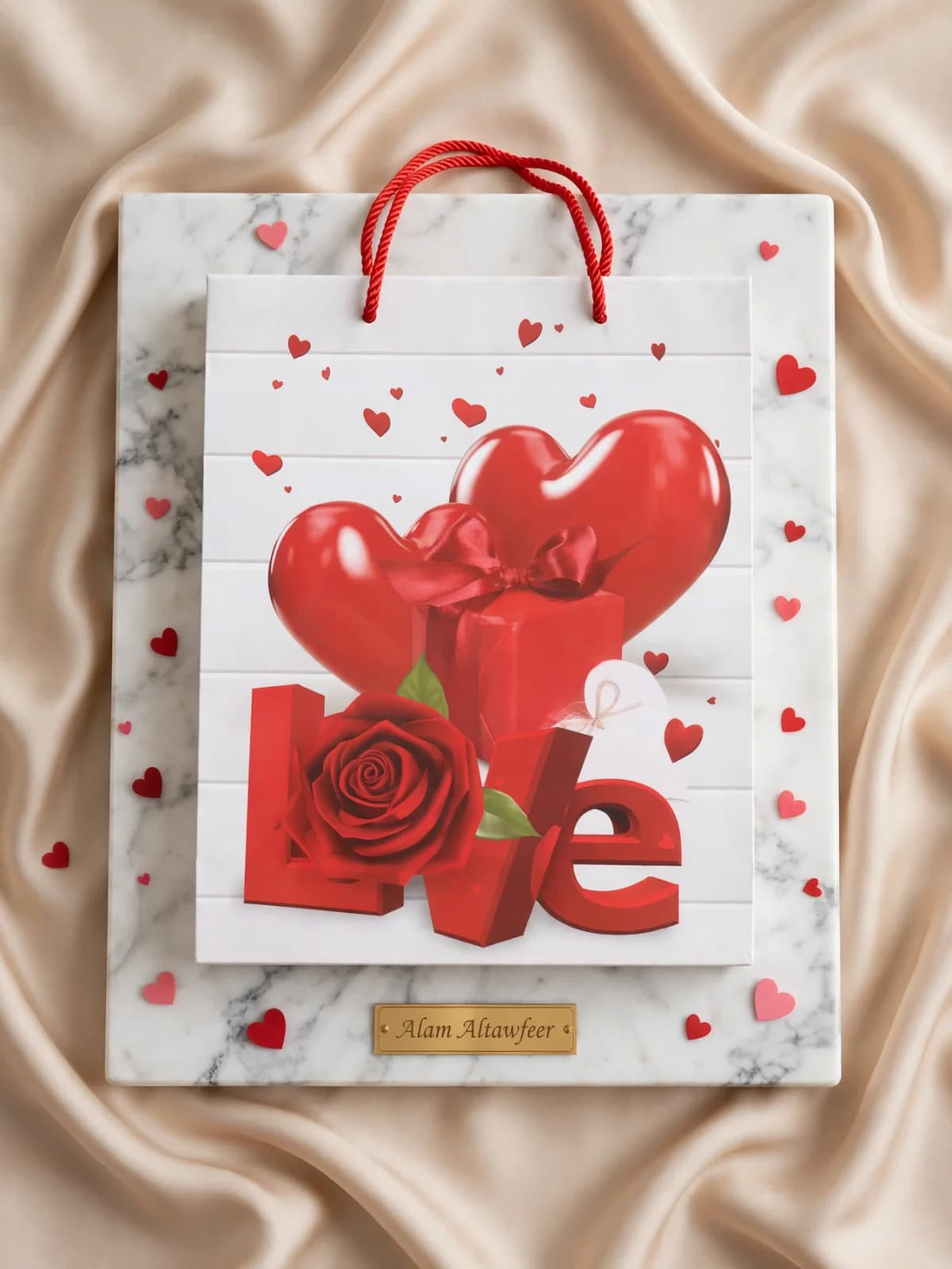 كيس هدايا LOVE أحمر 1