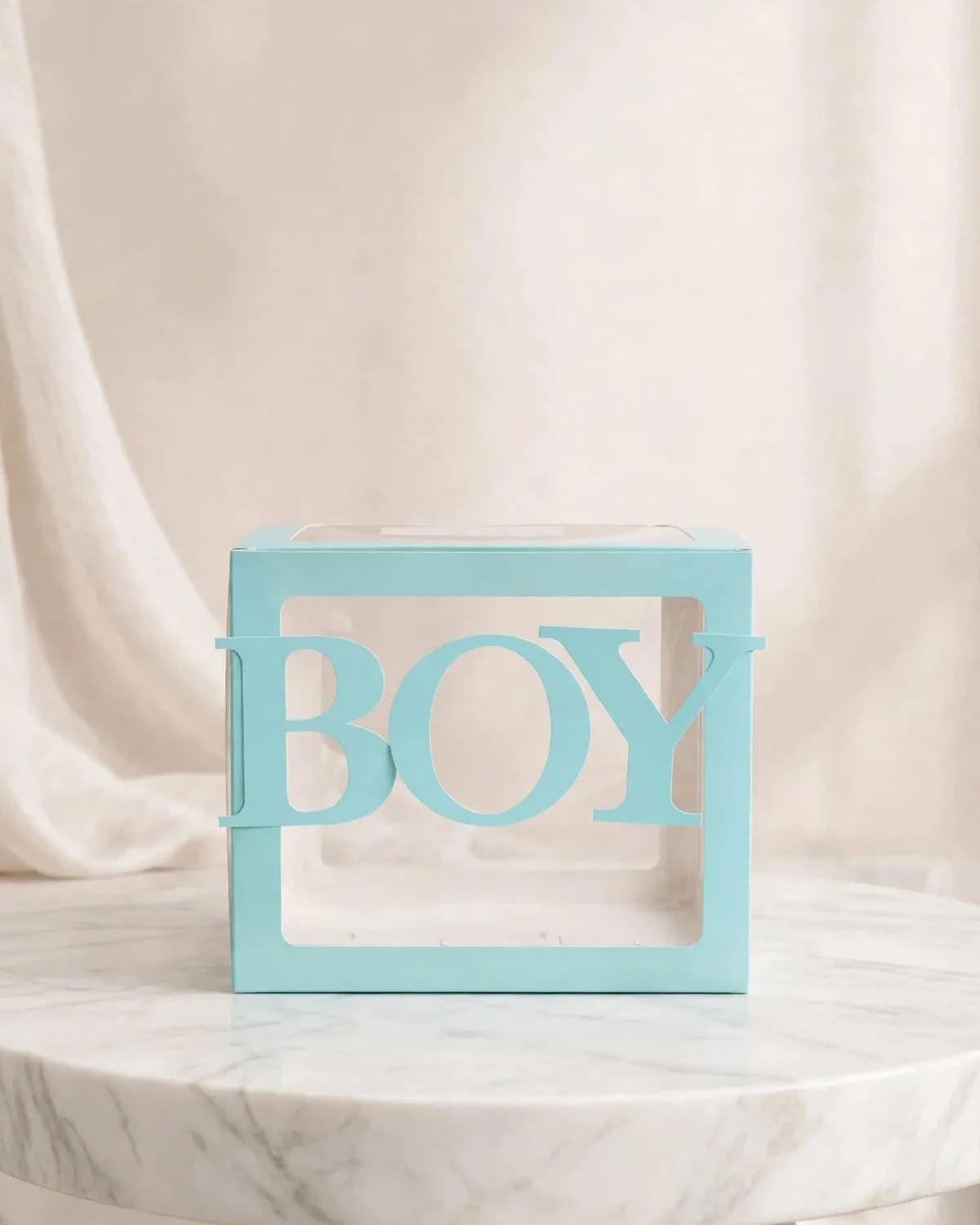 صندوق هدايا شفاف BOY لون تيفاني 2