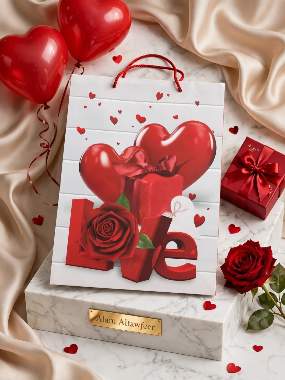 كيس هدايا LOVE أحمر 1